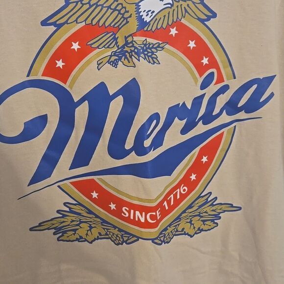 Merica Tan Graphic T-Shirt - Picture 2 of 5